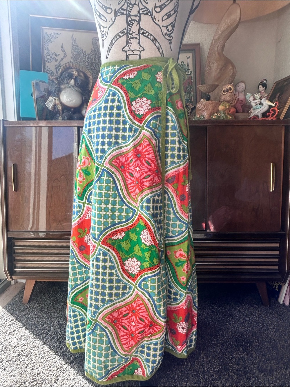 Vintage Bohemian Patchwork Maxi Skirt